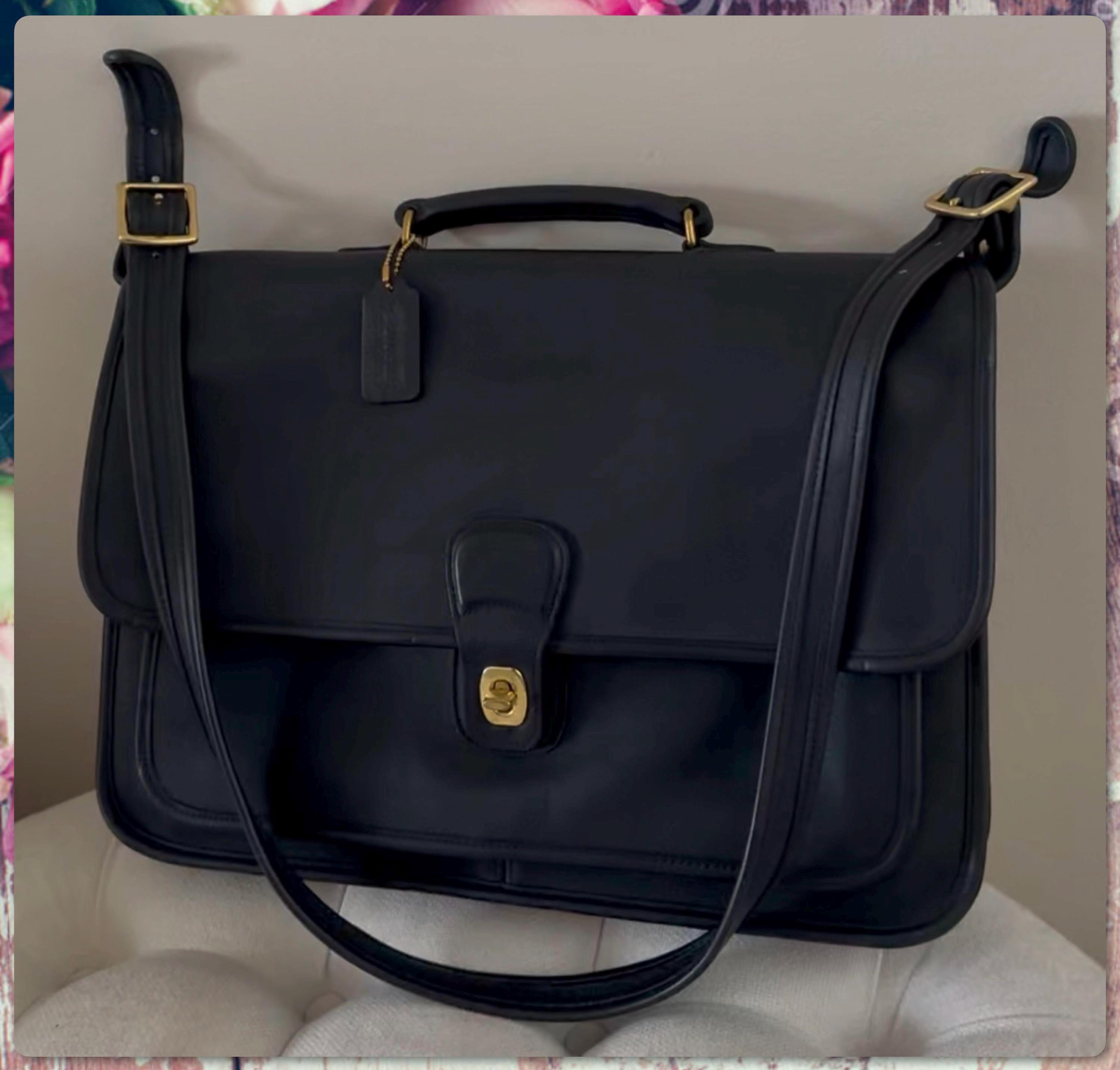 Vintage Coach Metropolitan Black Leather Briefcase / Laptop / Work