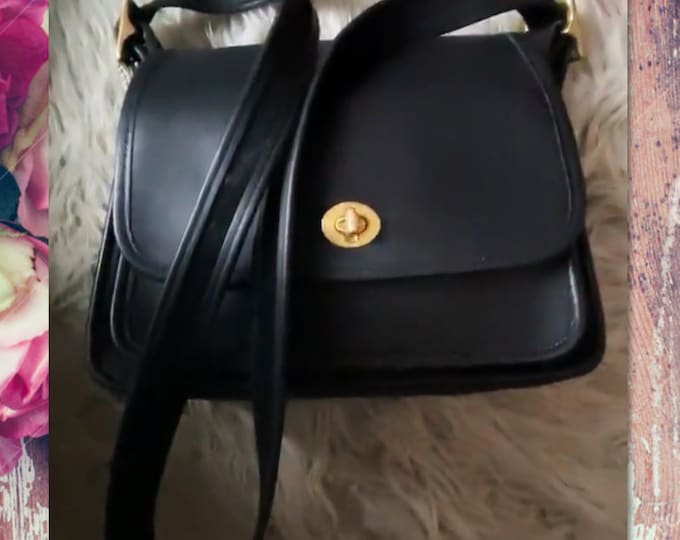 COACH RAMBLER Black Leather Crossbody Bag 9061 Etsy