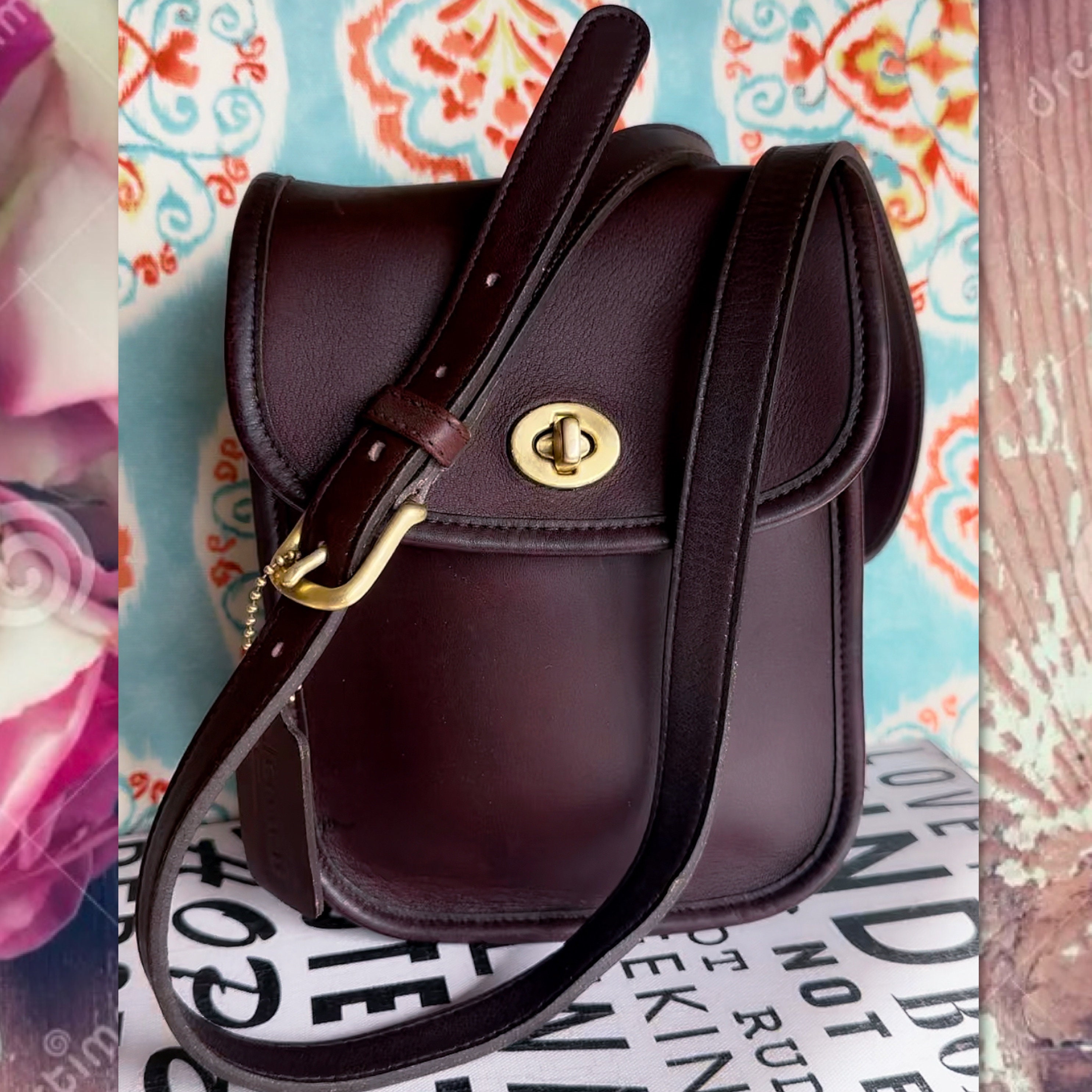 Vintage Coach Mahogany Brown Small Crossbody Sidepack Bag