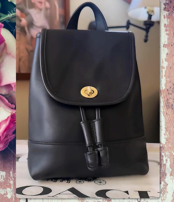 Coach small black backpack sale