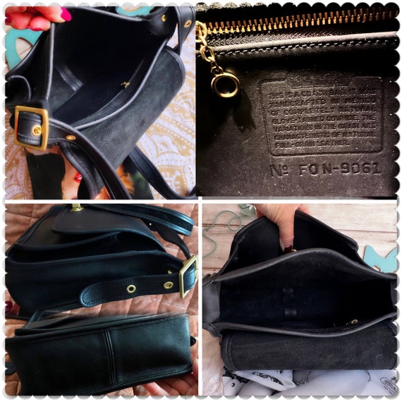 COACH RAMBLER Black Leather Crossbody Bag 9061 Gem