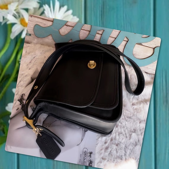 COACH RAMBLER Black Leather Crossbody Bag 9061 Gem