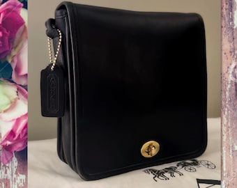 Coach Vintage Black Compact Pouch  Crossbody Bag 9620