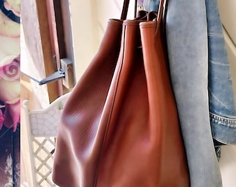 Coach Leather Bleecker Tattersall Black XL Bucket Duffle Bag Coach Leather Bleecker Tattersall Black XL Bucket Duffle Bag
