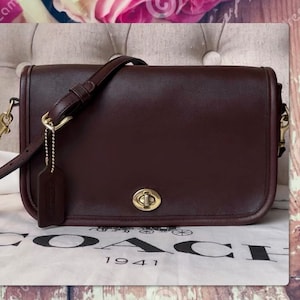 Vintage Coach Mahogany Brown Penny Bag 9755