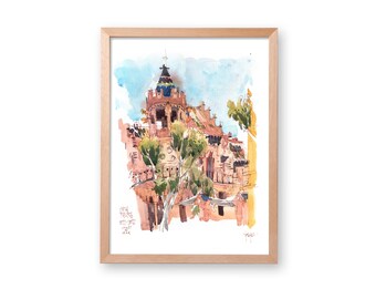 Canet de Mar Casa Roura Watercolour, Canet de Mar art, Catalunya watercolor, Maresme Art, Catalunya art, Canet de Mar, Daniel Pagans Art