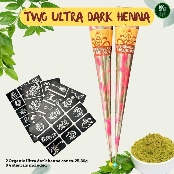 Dark Blend, 2 Henna Cones in a Kit . 25-30g Each - Etsy