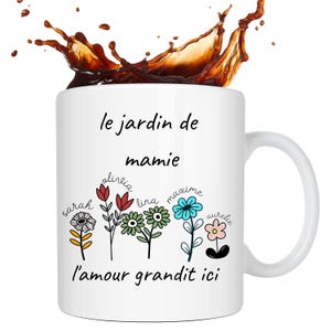 Grandma&#39;s Garden Mug. Personalized Grandma Gift. Personalized Grandma Mug, Personalized Grandma Mug, Grandma Gift Mug. Ceramic Mug