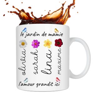 Grandma&#39;s Garden Mug. Personalized Grandma Gift. Personalized Grandma Mug, Personalized Grandma Mug, Grandma Gift Mug. Ceramic Mug
