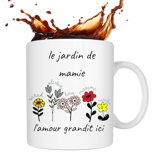 Grandma&#39;s Garden Mug. Personalized Grandma Gift. Personalized Grandma Mug, Personalized Grandma Mug, Grandma Gift Mug. Ceramic Mug
