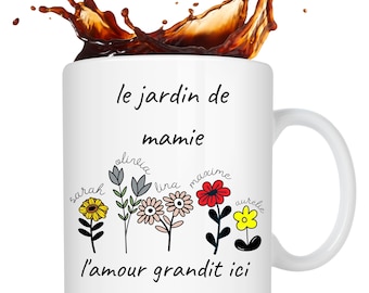 Grandma's Garden Mug. Personalized Grandma Gift. Personalized Grandma Mug, Personalized Grandma Mug, Grandma Gift Mug. Ceramic Mug