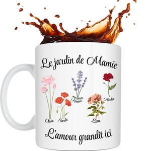Grandma&#39;s Garden Mug. Personalized Grandma Gift. Personalized Grandma Mug, Personalized Grandma Mug, Grandma Gift Mug. Ceramic Mug