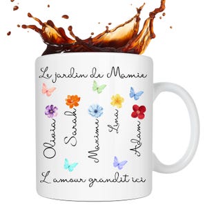 Grandma&#39;s Garden Mug. Personalized Grandma Gift. Personalized Grandma Mug, Personalized Grandma Mug, Grandma Gift Mug. Ceramic Mug