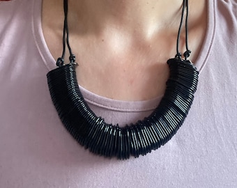 Black pull tabs necklace