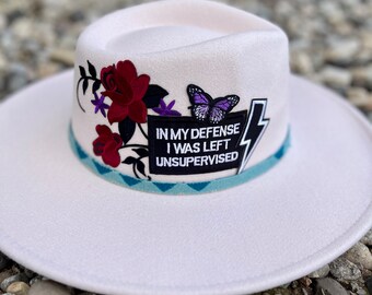 Cappello personalizzato / Cappello color crema / Cappello da donna / Cappello western / Cappello in feltro / Cappello a tesa piatta / Cappello Rancher / Toppe per cappelli