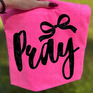 Pray coquette bow PNG digital download