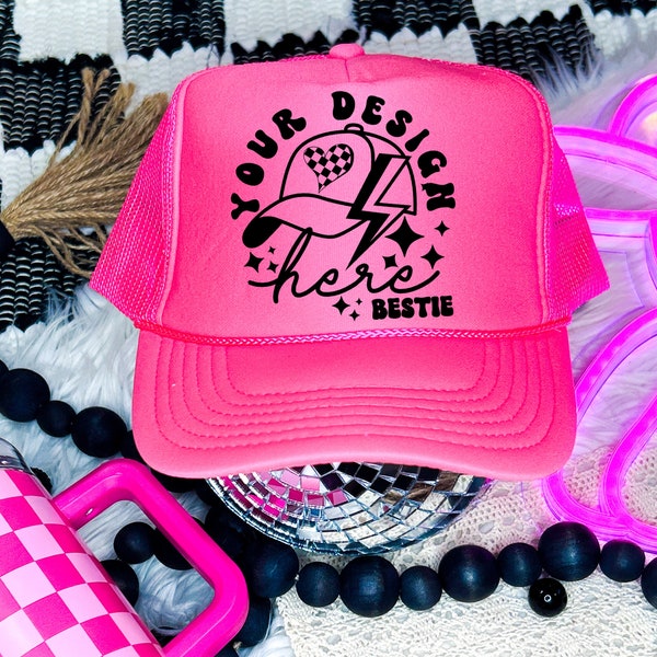 Signature Trucker Hat Neon Pink/White main image 0