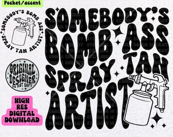 Descarga PNG de un artista de bronceado en aerosol con el trasero espectacular de alguien, diseños de sublimación