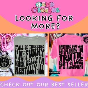 a pink and orange background with the words looking for more? check out our best