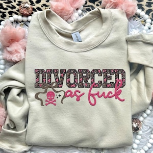 Divorced As F | Faux Embroidery PNG