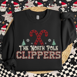 Clippers Christmas themed Mascot PNG Christmas School Spirit, Holiday Mascot, Game day Christmas Festive Faux Embroidery Digital Download