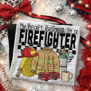 "My Heart Belongs To A Fireman" Chrome License Plate Frame For Cars & Trucks