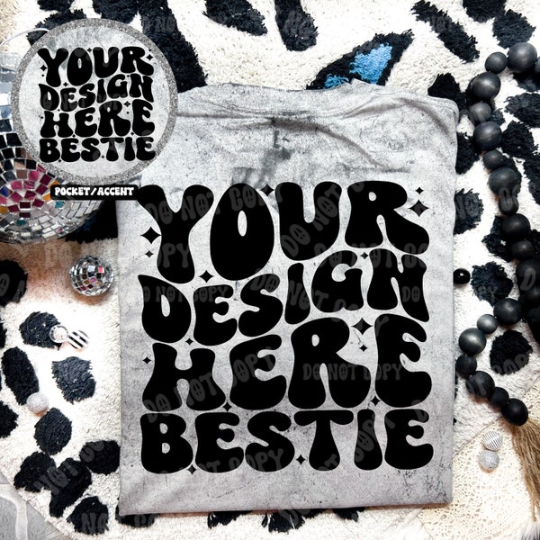 Comfort Colors Colorblast Mockup, CC1745 Smoke, back of shirt with front accent, digital mock up