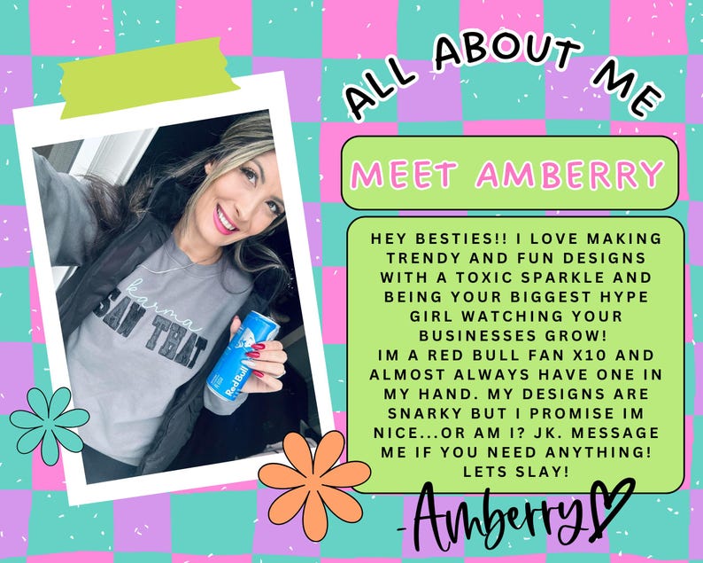 a picture of a girl with a message about me