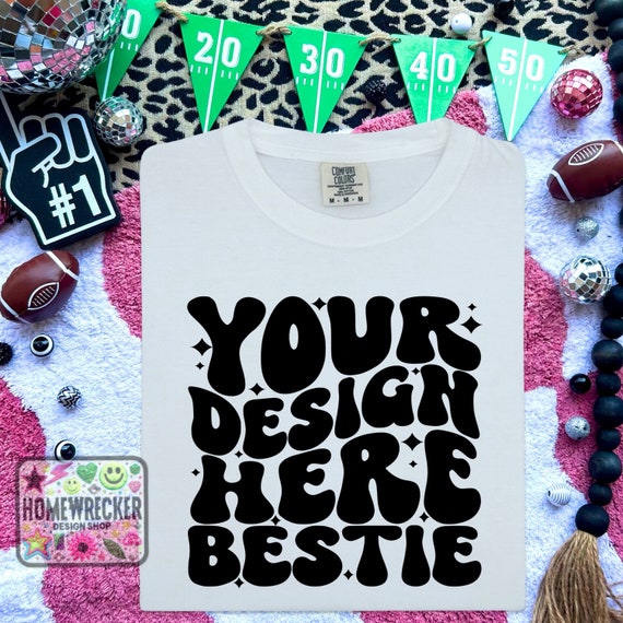 Football themed tshirt mock up school spirit comfort colors cc1717 leopard print pink checkers best seller tshirt mock up cc1717 white