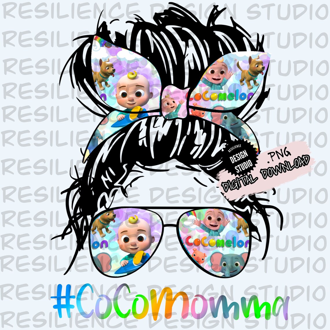 Download Cocomelon svg baby jj messy bun Sublimation graphic | Etsy