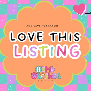 a colorful poster with the words love this listing