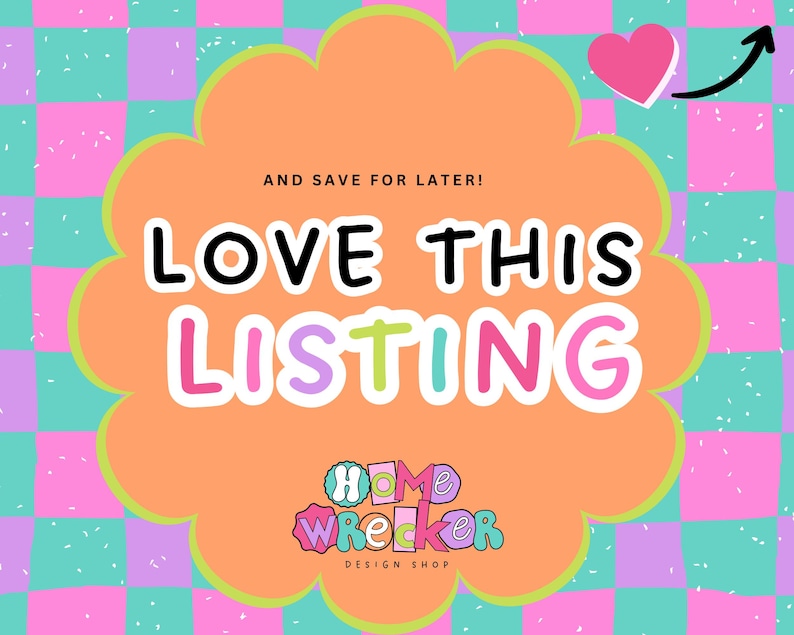 a colorful poster with the words love this listing