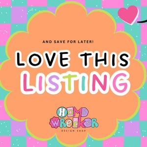 a colorful poster with the words love this listing
