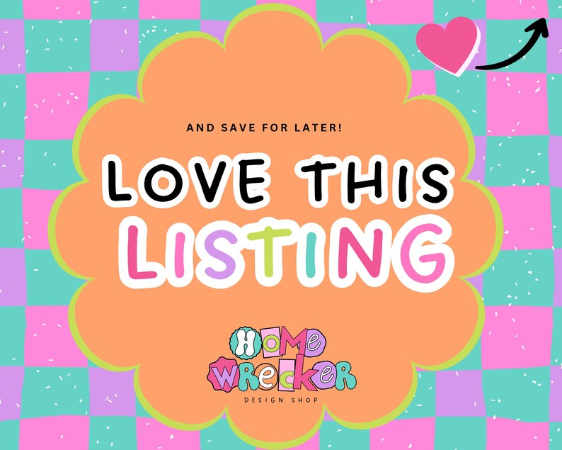 a colorful poster with the words love this listing