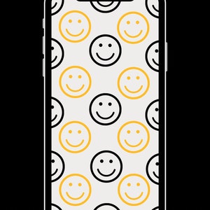Black & Yellow Smiley Face Phone Wallpaper