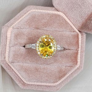 Golden Radiance Oval Citrine Halo Ring
