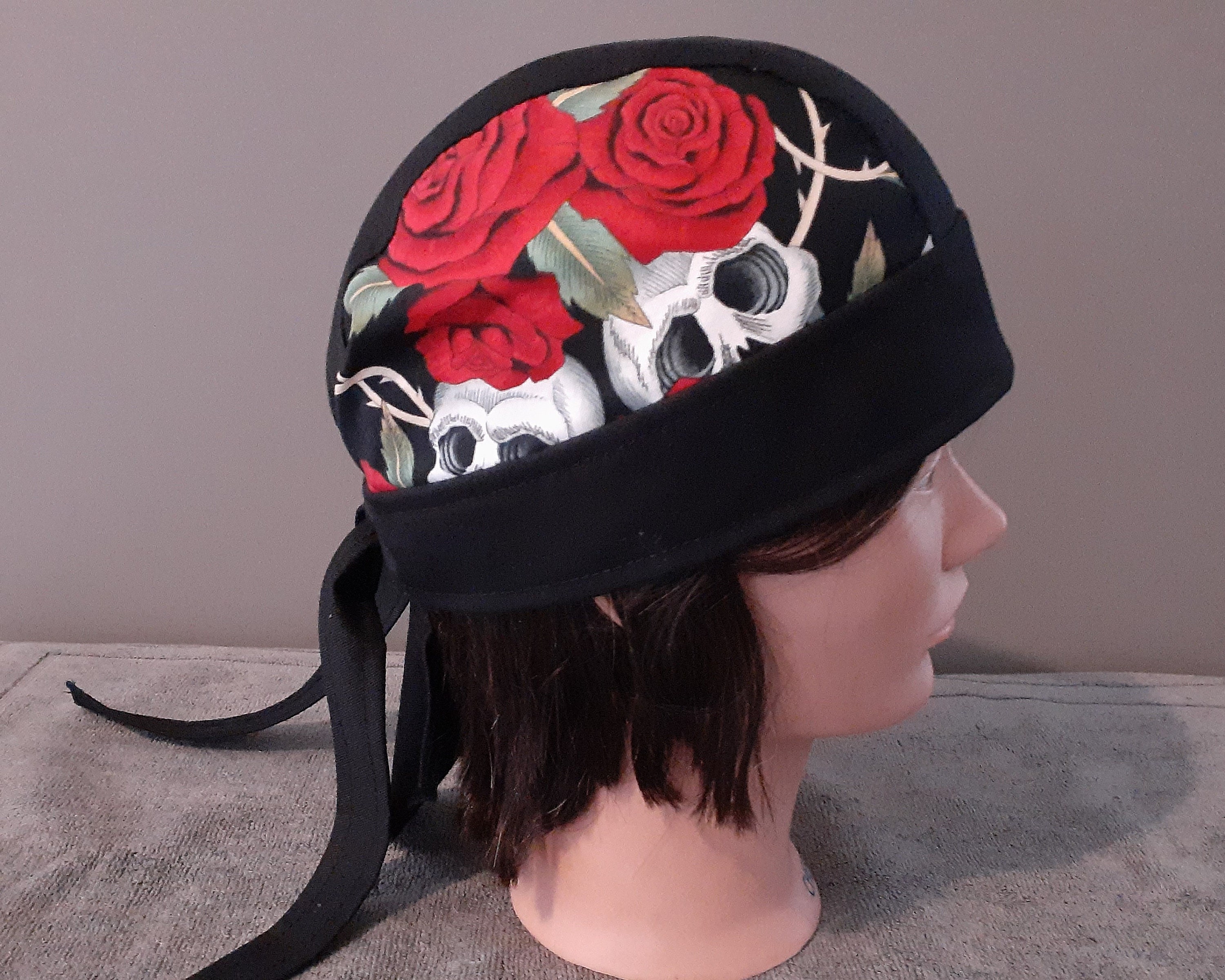 Skulls Print FITTED Bandana Skull CAP Do RAG Head Wrap Etsy