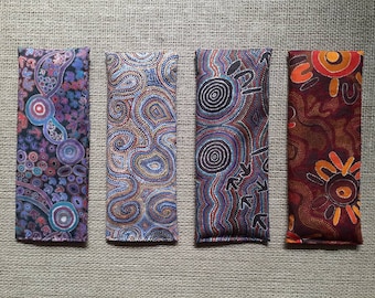 Aboriginal print. Eye Pillow. Cotton, lavender, Organic Rice. Gift idea. Yoga Savasana. Relaxation. Hand made Australia