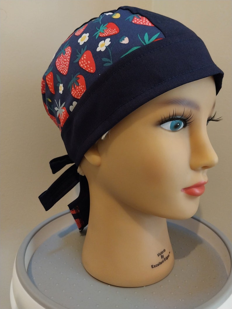 Navy / Strawberries Chefs Hat Bandana Catering Restaurant Etsy Australia
