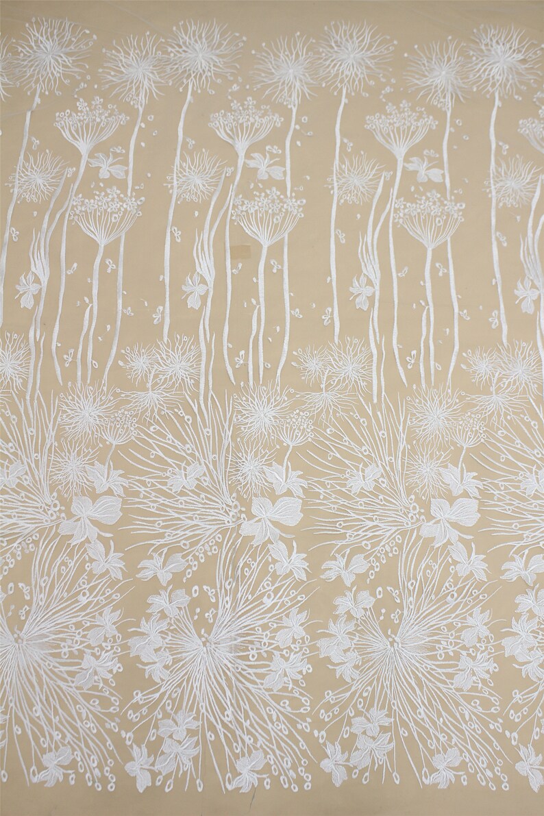 Embroidery Tulle Lace Fabric Transparent Sequin Lace Soft Wedding Dress Lace Fabric By The Yard Floral Lace Fabric