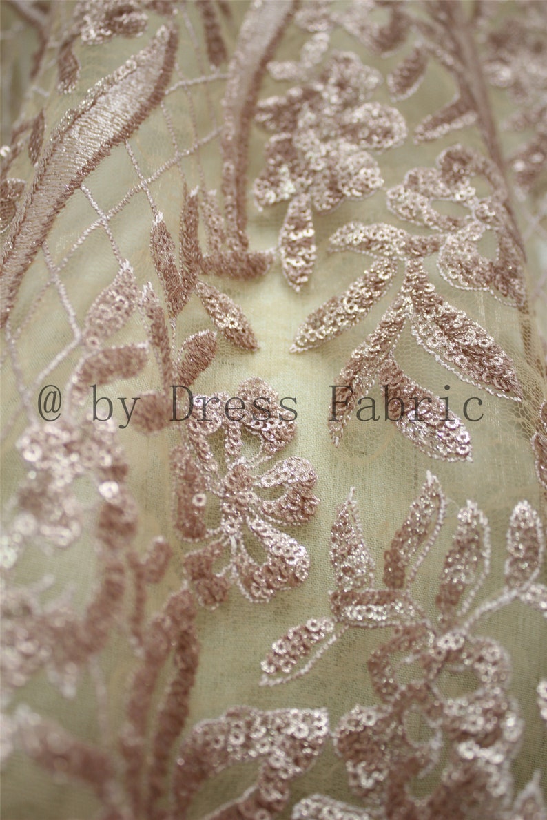 4 Colors Luxurious Bridal Lace Fabric Couture Fabric Lace for Wedding Dress Sequins Lace With Soft Mesh Lace Fabric Width 51 By the yard