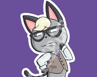 Raymond The Cat (Animal Crossing) Sticker Design, animal crossing villager fanart, digital design only