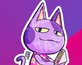 Bob The Cat (Animal Crossing) Sticker Design, animal crossing fanart, digital design only