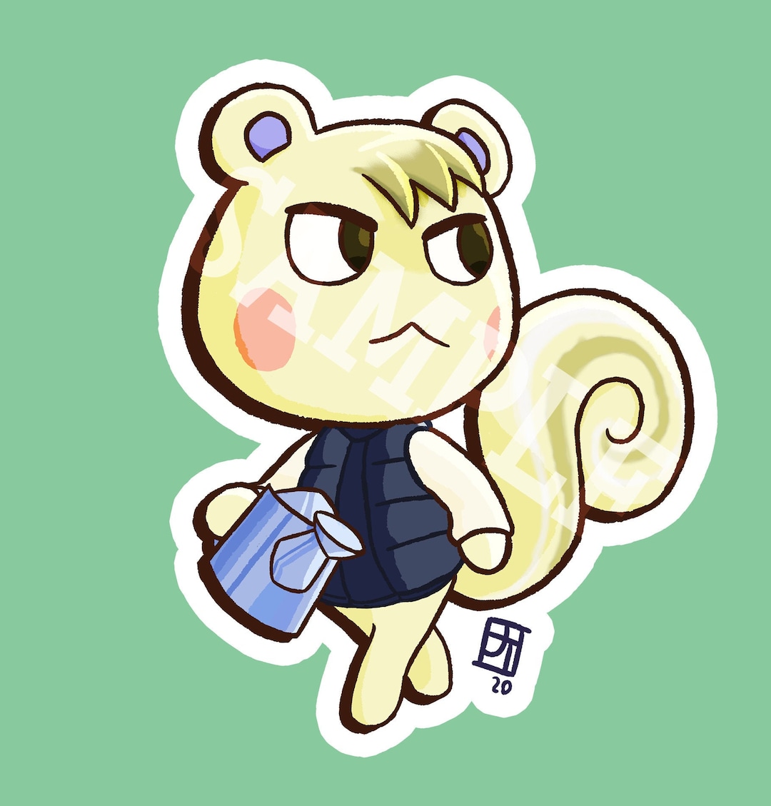 Marshal the Squirrel animal Crossing Sticker Design Animal Etsy