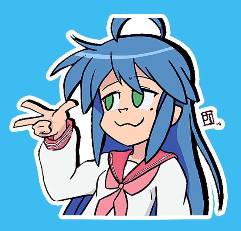 Konata Izumi Lucky Star Sticker Design, anime fanart, digital design only image 1