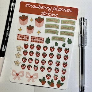 Strawberry Planner Sticker Sheet