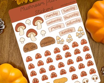 Mushroom Planner Sticker Sheet