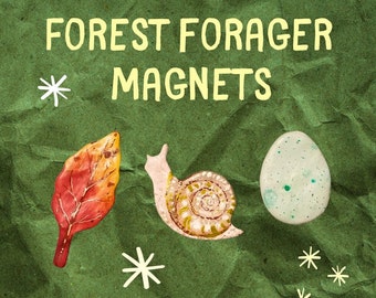 Forest forager woodland-themed magnets