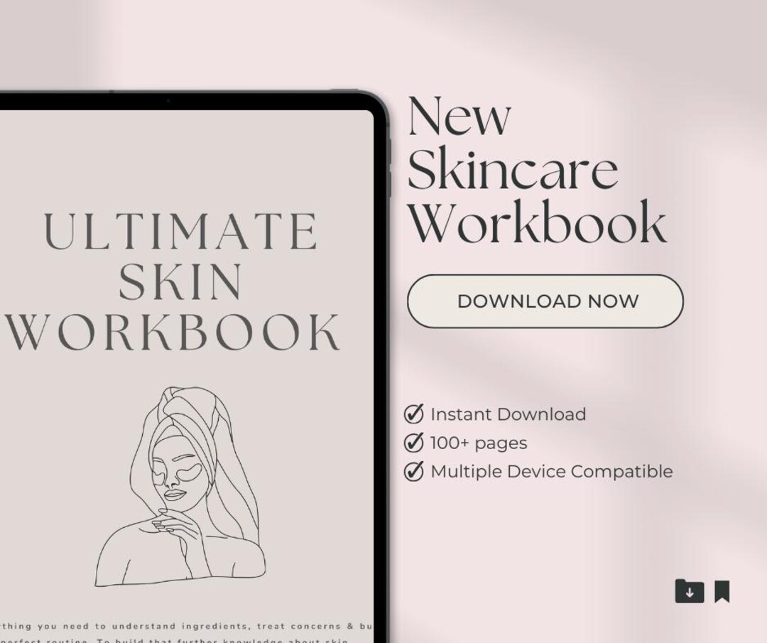 Ultimate Skincare Workbook | Printable Skin Care Guide, Ingredient Cheat Sheets, Acne &amp; Anti ...