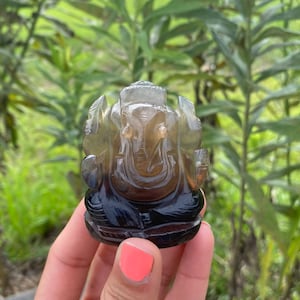 Unique Multi Fluorite Ganesha Statue , Gemstone Statue , Semi Precious , Hand carved Ganesha - 148 GMs